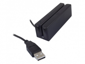 Ридер магнитных карт RU150, USB HID (KB) (1+2 дорожки), черный